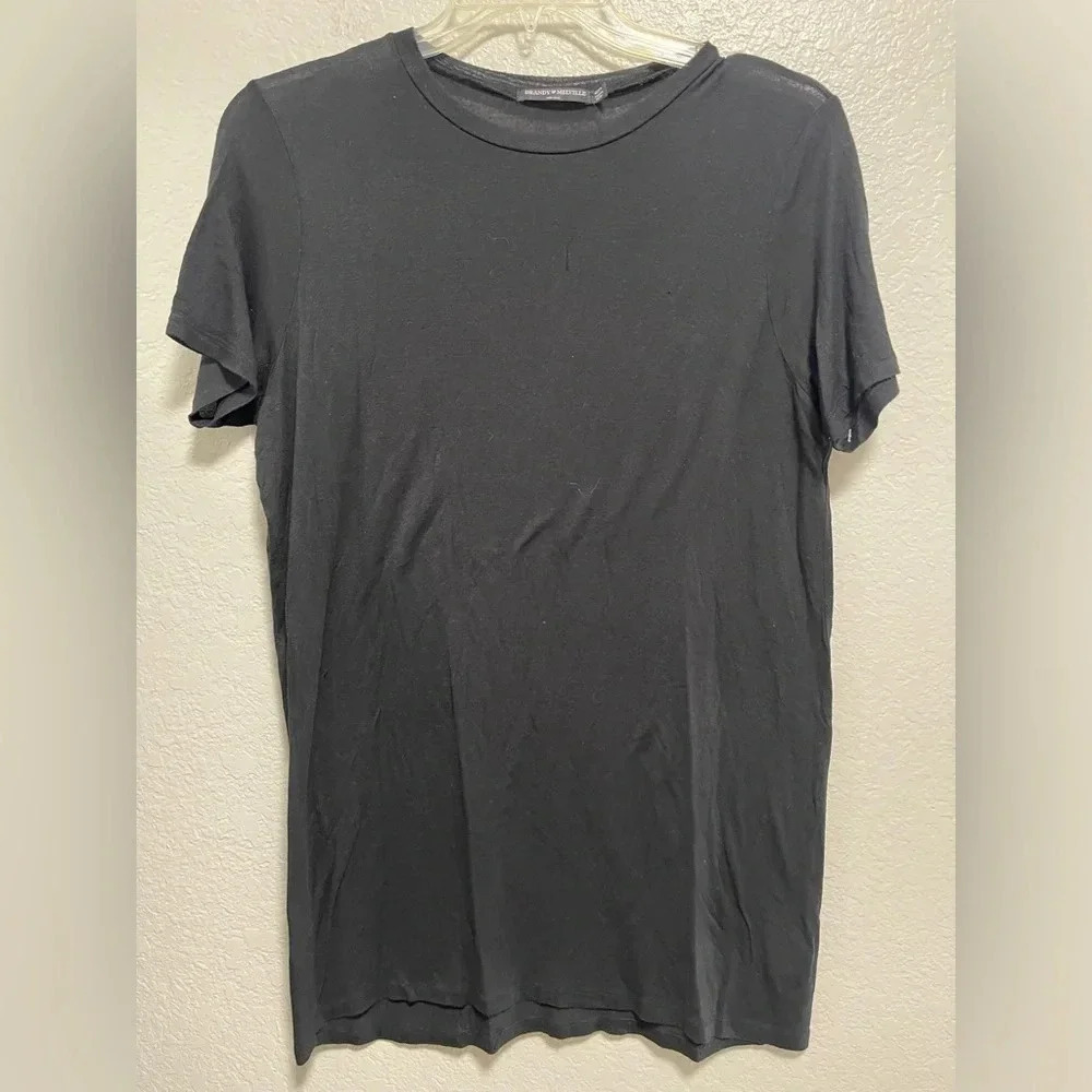Brandy Melville Women’s Black Oversized Short Sleeve Top One Size